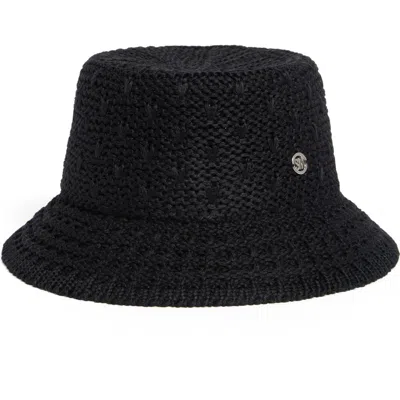 Steve Madden Open Breeze Straw Bucket Hat In Black
