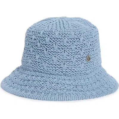 Steve Madden Open Breeze Straw Bucket Hat In Blue
