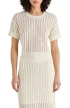 Steve Madden Open Knit Sweater Top In Marshmallow