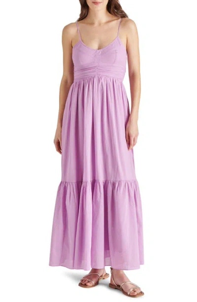 Steve Madden Ophra Ruffle Hem Poplin Maxi Dress In Violet Tulle