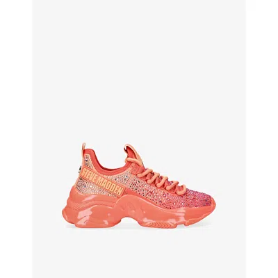 Steve Madden Orange Kids' Jmistica Rhinestone Low-top Woven Trainers Eur 33 / 1 Uk
