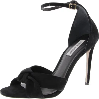 Steve Madden Orchard Womens Buckle Nubuck Ankle Strap In Black