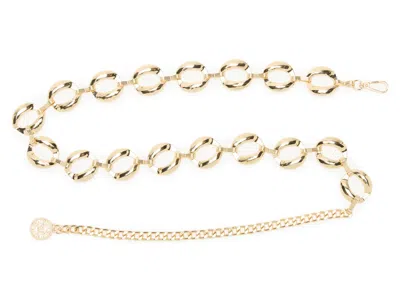 Steve Madden Organic Ring Belt In Gold