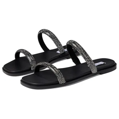 Steve Madden Orita Sandals Womens Black Square Toe Slip On Comfort Slide Htat411