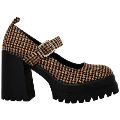 Steve Madden Orsen Mary Jane Pump Brown Plaid Orse01s1-762 Women's