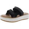 Steve Madden Otto Womens Adjustable Faux Leather Platform Sandals In Black