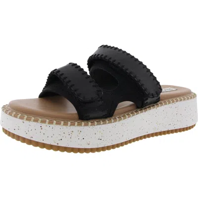 Steve Madden Otto Womens Adjustable Faux Leather Platform Sandals In Black