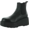 Steve Madden Outgoing Womens Leather Flatform Chelsea Boots In Black