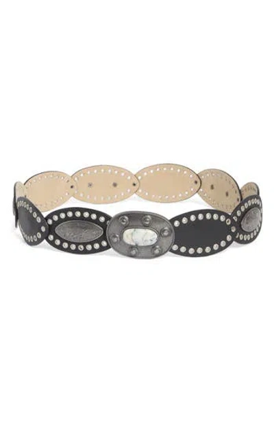 Steve Madden Oval Buckle Grommet Belt In Pattern
