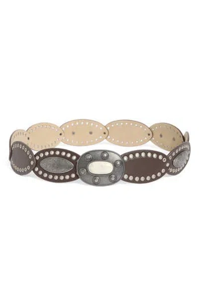 Steve Madden Oval Buckle Grommet Belt In Pattern