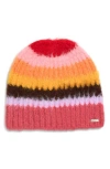 Steve Madden Overbrushed Striped Beanie In Multi