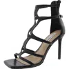 Steve Madden Pageant Womens Zipper Faux Leather Heels In Black