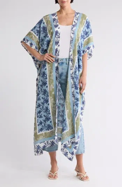 Steve Madden Paisley Border Duster In Blue