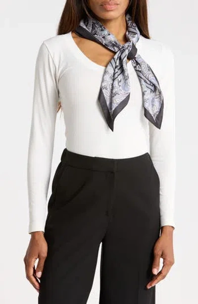 Steve Madden Paisley Floral Square Scarf In Gray