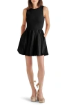 Steve Madden Palermo Mixed Media Bubble Hem Dress In Black
