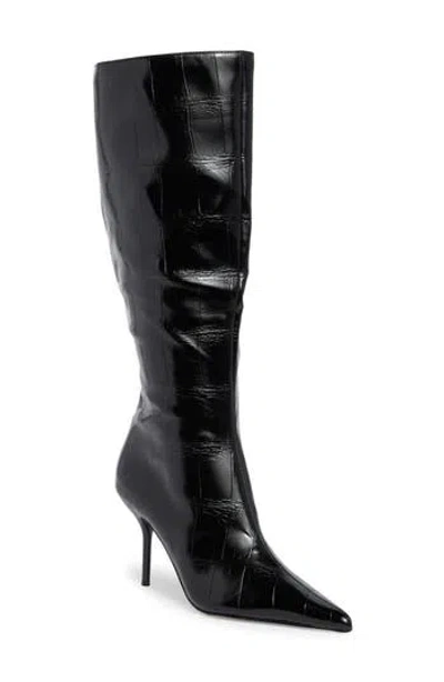 Steve Madden Pallmer Croc Embossed Faux Leather Boot In Multi