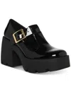 Steve Madden Paloma Womens Patent Chunky Mary Jane Heels In Black