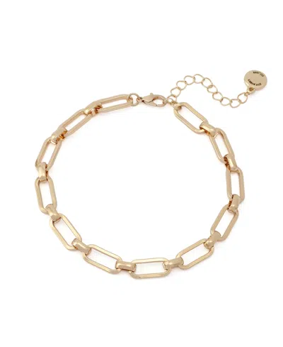Steve Madden Paperclip Chain Anklet In Gold
