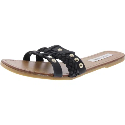 Steve Madden Paradise Womens Studded Leather Slide Sandals