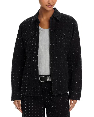 Steve Madden Parc Studded Snap Front Jacket In Black