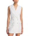 Steve Madden Paris Double Breasted Linen Blend Romper In White