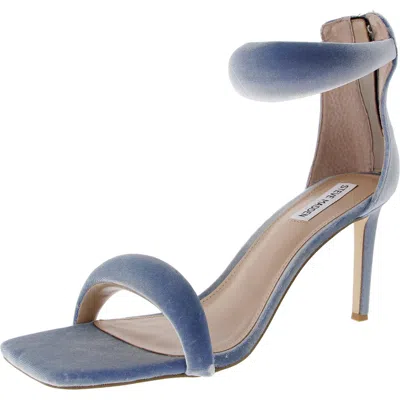 Steve Madden Partayv Womens Zipper Velvet Ankle Strap In Blue