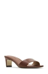 Steve Madden Patsy Slide Sandal In Brown Leather