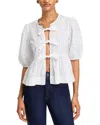 Steve Madden Paula Eyelet Embroidery Shirt In White