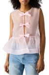 Steve Madden Paulina Sheer Sleeveless Top In Pink