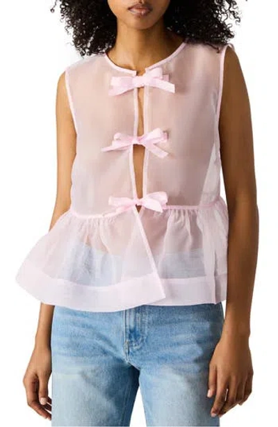 Steve Madden Paulina Sheer Sleeveless Top In Pink