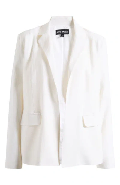 Steve Madden Payton Linen Blend Blazer In White