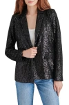 Steve Madden Payton Sequin Open Front Blazer In Black