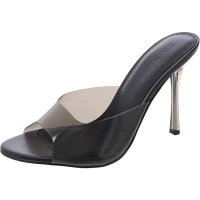 Steve Madden Peach Womens Leather Slide In Black