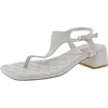 Steve Madden Pepper Womens Faux Leather Flip-flop Thong Sandals In Beige