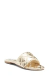 Steve Madden Perrie Quilted Slide Sandal In Gold