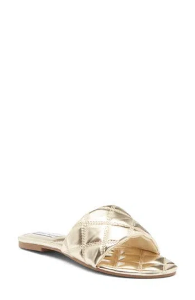 Steve Madden Perrie Quilted Slide Sandal In Gold
