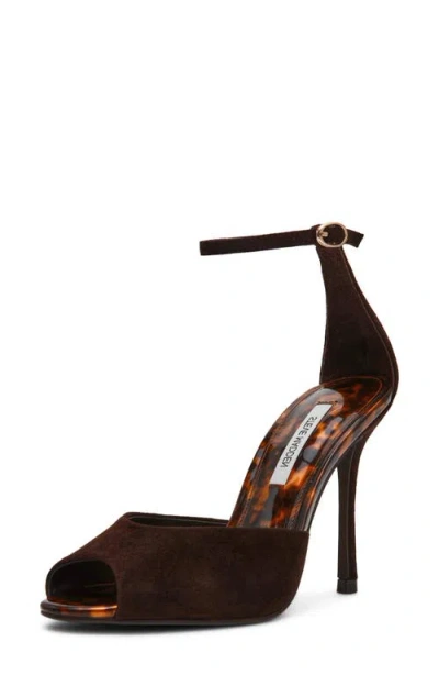 Steve Madden Phillipa Ankle Strap Sandal In Brown