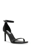 Steve Madden Piked Ankle Strap Sandal In Black Leather