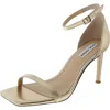 Steve Madden Piked Womens Leather Ankle Strap Heels In Beige