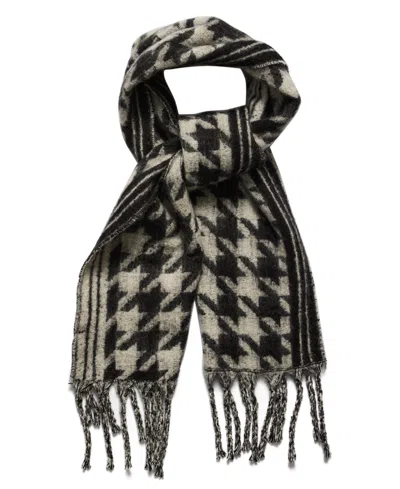 Steve Madden Plaid Houndstooth Midweight Scarf In Multi