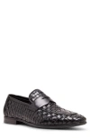 Steve Madden Playa Woven Penny Loafer In Black