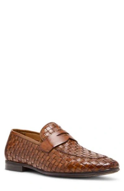 Steve Madden Playa Woven Penny Loafer In Tan
