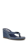 Steve Madden Playing Wedge Sandal In Blue