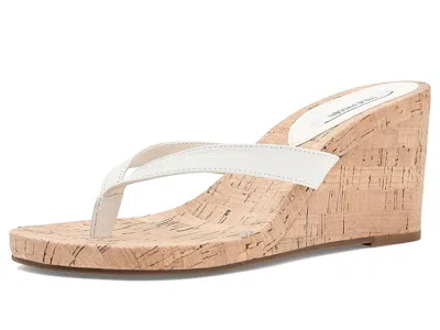 Steve Madden Playing Women's Wedge Shoes White Leather Cork: 8 M In Black