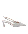 Steve Madden Crystal-embellished Liana Slingback Pumps 60 In Gray