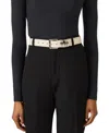 Steve Madden Polyurethane Multi Keeper Belt In Neutral
