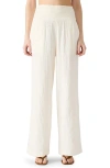 Steve Madden Pomeline Stretch Cotton Guaze Pants In White