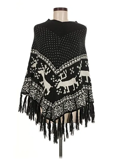 Pre-owned Steve Madden Poncho In Black