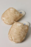 Steve Madden Poof Faux Fur Mule Slipper In Natural, Women's At Urban Outfitters In Brown
