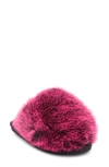 Steve Madden Poof Faux Fur Slipper In Animal Print